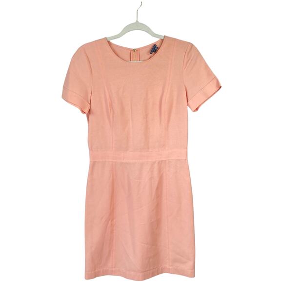 THEORY Inessa Jubilee Peach Coral Pink Gold Zipper Form Fitting Size 4 Mini - Picture 3 of 9